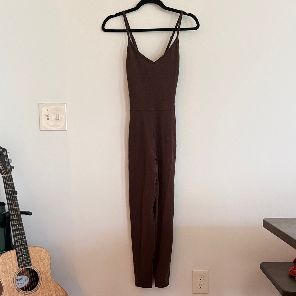 brown yoga jumpsuit
